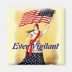 "Überhaupt aufmerksames" Vintages patriotisches Magnet
