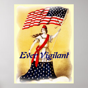 "Überhaupt aufmerksames" Vintages patriotisches Poster