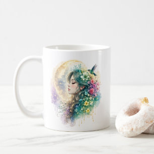 Überirdische Blumendamen-Schmetterlings-Tasse Kaffeetasse