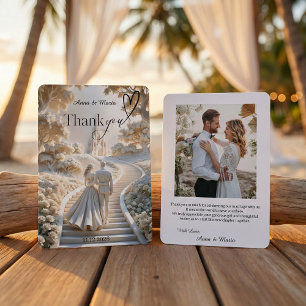 Überirdische Fantasie Romantische Hochzeit Dankeskarte