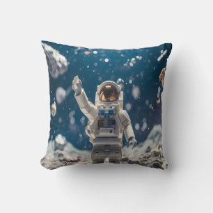 Überirdischer Astronaut im Weltraum-Wurfkissen Kissen