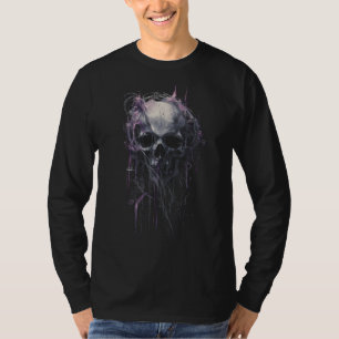 Überirdischer Totenkopf Abstract Grunge Dunkel Lan T-Shirt