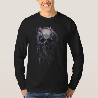 Überirdischer Totenkopf Abstract Grunge Dunkel Lan T-Shirt