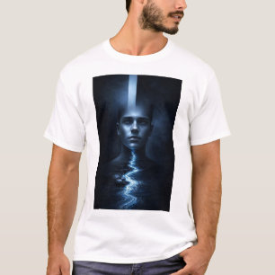 Überirdisches blaues Licht Surrealistisches Porträ T-Shirt
