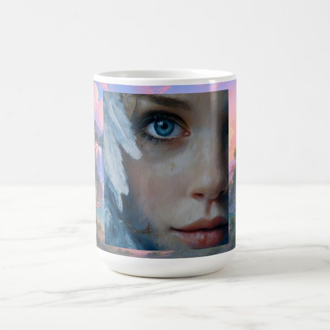 Überirdisches Engelporträt Kaffeetasse (Mittel)