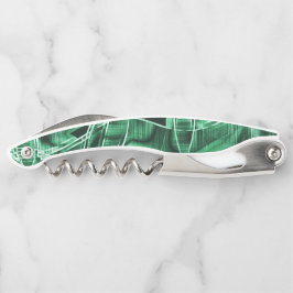 Überkreuzte und überlappende grüne Acrylbandaussch Kellnermesser