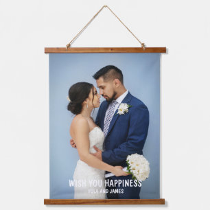 Überlagern des überlagerten Fotos von Wedding Part Wandteppich Mit Holzrahmen