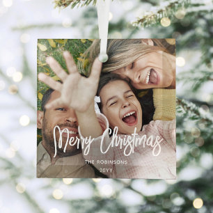 Überlagern von Text-Fotos Modernes, weißes Skript Ornament Aus Glas