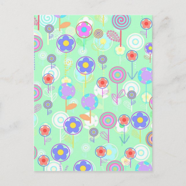 Überlagerte Blume Postkarte (Vorderseite)