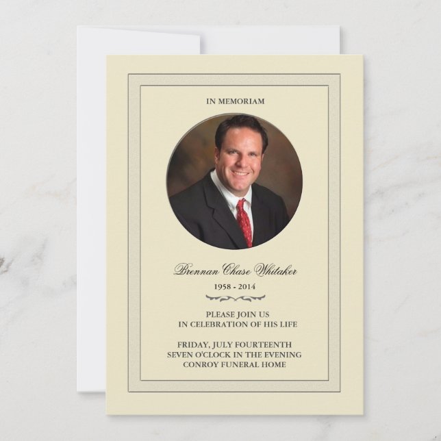 Überlagertes Foto in Memoriam Karte (Vorderseite)