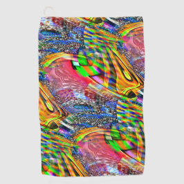 Überlagerung von klaren, lebhaften Farben auf raue Golfhandtuch