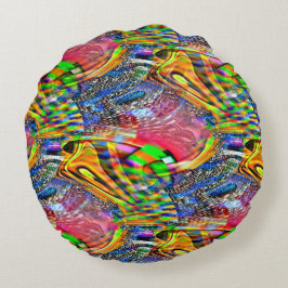 Überlagerung von klaren, lebhaften Farben auf raue Rundes Kissen