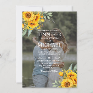 Überlagerungsbild Foto QR Sonnenblumen Hochzeit Einladung