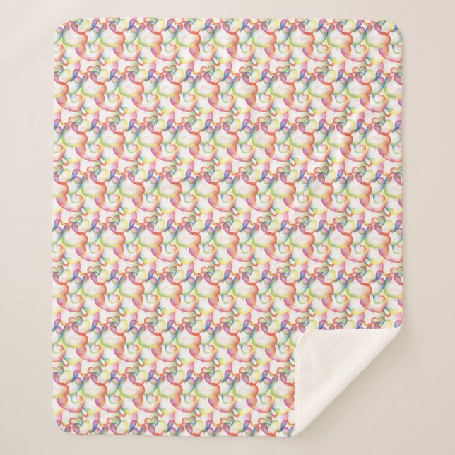 Überlappen Abstrakter Herzmuster Sherpadecke (Vorderseite)