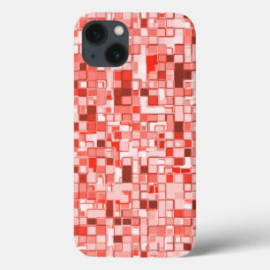 Überlappen kleiner Quadrate, Rot- oder Korallenfar Case-Mate iPhone Hülle