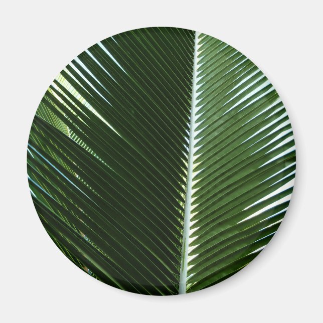 Überlappen von Palm Fronds Tropical Green Abstrakt Magnet (Vorne)
