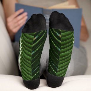 Überlappen von Palm Fronds Tropical Green Abstrakt Socken