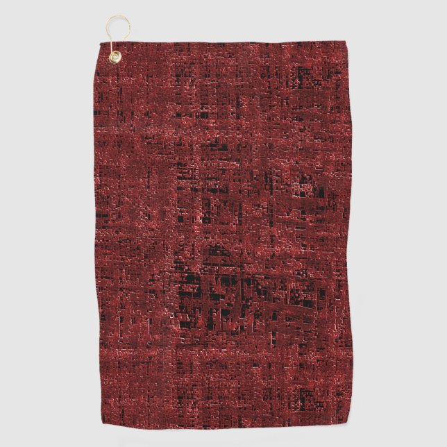 Überlappen von roten kleinen Quadraten, lackiert Golfhandtuch (Vorderseite)