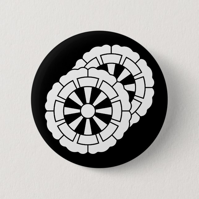 Überlappende blumenförmige Genji-Karren Button (Vorderseite)