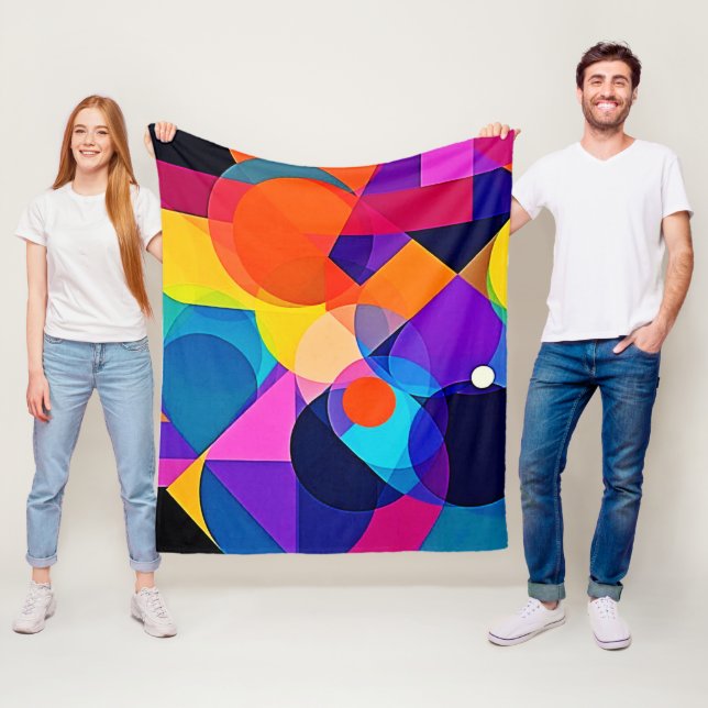 Überlappende Farbtöne: Abstrakte Fusion Fleecedecke (Beispiel)