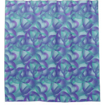 Überlappende, im Lila Aqua-Muster Abstrakte Herzen