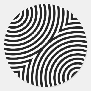 Überlappende konzentrische Kreise Runder Aufkleber