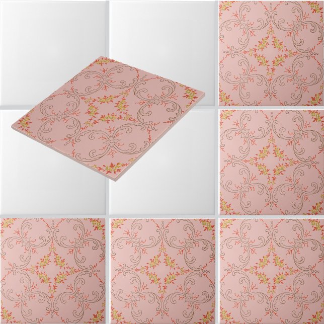 Überlappende Kränze aus Blattwerk-Scroll-Muster Fliese (Von Creator hochgeladen)