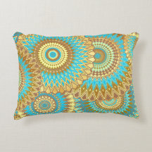Überlappende Mandala Blau Braun Gold