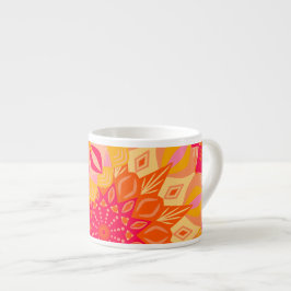 Überlappende Mandala Orange Pink Gelb Espressotasse