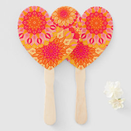 Überlappende Mandala Orange Pink Gelb Fächer