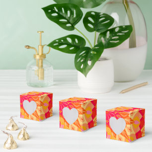 Überlappende Mandala Orange Pink Gelb Geschenkschachtel