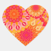 Überlappende Mandala Orange Pink Gelb