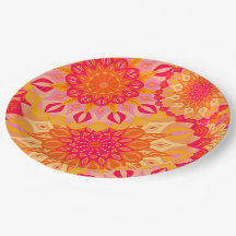 Überlappende Mandala Orange Pink Gelb