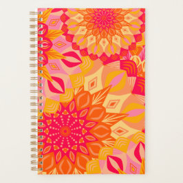 Überlappende Mandala Orange Pink Gelb Planer