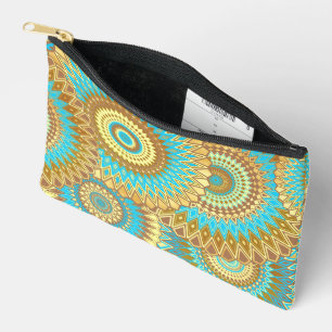 Überlappende Mandala Pink Blau Gelb Mint Lila Zubehörtasche