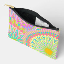Überlappende Mandala Pink Blau Gelb Mint Violett