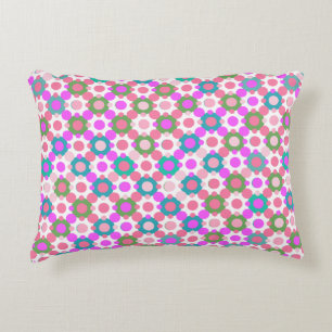 Überlappende Polka Dots in Rosa und Grün Dekokissen