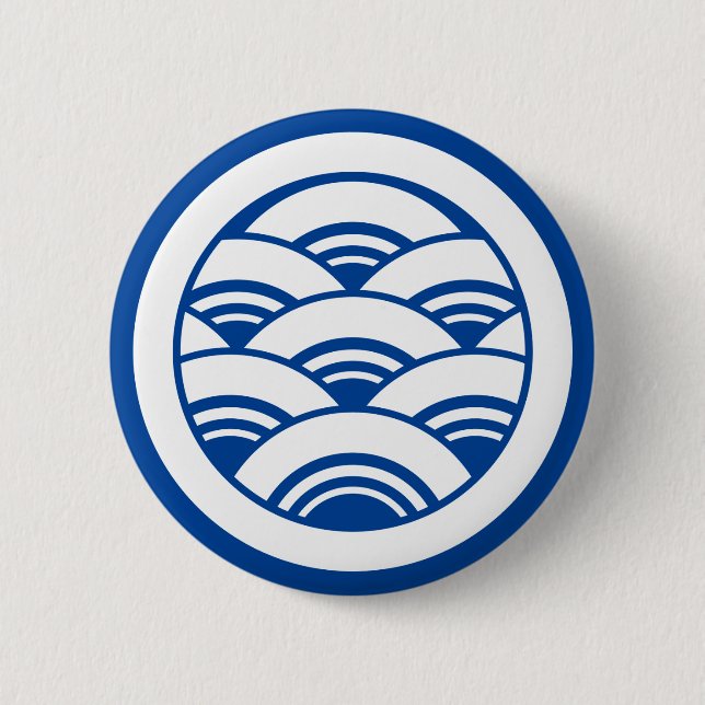 Überlappende Wellen im Kreis Button (Vorderseite)