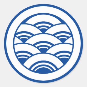 Überlappende Wellen im Kreis Runder Aufkleber