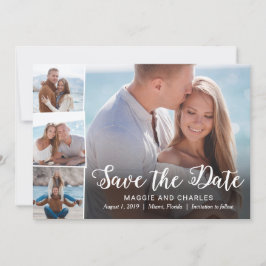 Überlappte Fotos Save the Date Karte