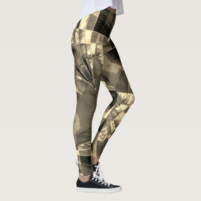 Überlappte und gerahmte Rechtecke Leggings (Rechts)