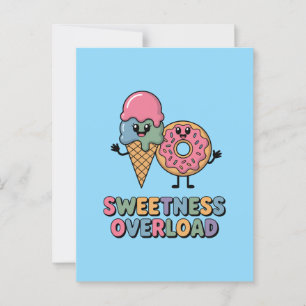 Überlastung der Süße Donut & Ice Creme Kinder Postkarte