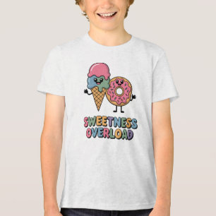Überlastung der Süße Donut & Ice Creme Kinder Tri-Blend Shirt