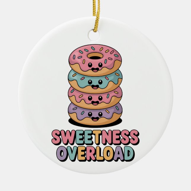 Überlastung der Süße | Donut Kids Keramik Ornament (Vorne)