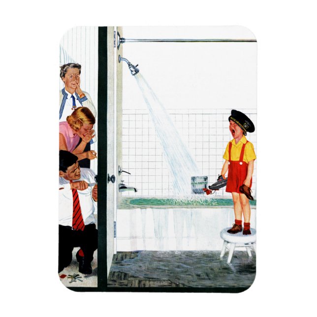 Überlaufende Badewanne Magnet (Vertikal)