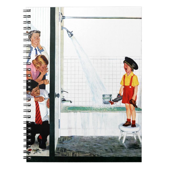 Überlaufende Badewanne Notizblock (Vorderseite)