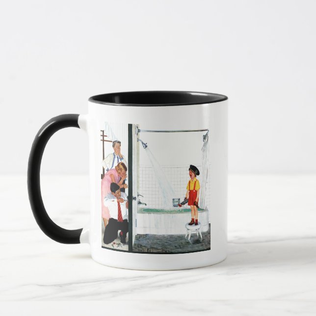 Überlaufende Badewanne Tasse (Links)