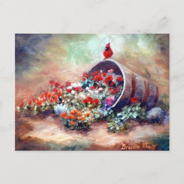Überlaufende Kardinal-Postkarte Postkarte (Vorderseite)