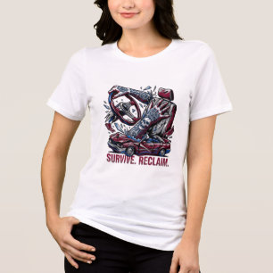 Überlebe und beanspruche das kybernetische Autowra Tri-Blend Shirt