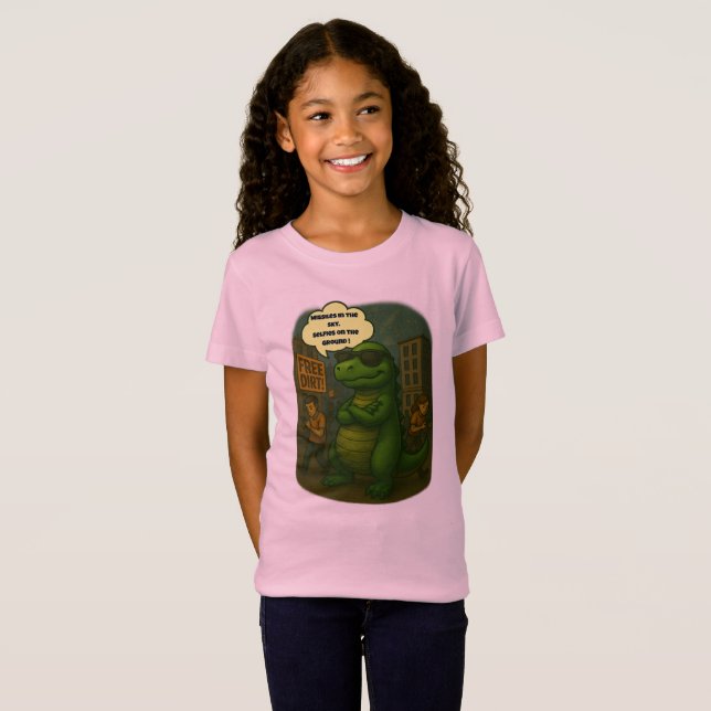 Überleben 2025: Dino-Stil T-Shirt (Vorne ganz)